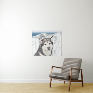 Tapete De Parede Pintura de Malamute no Alasca - Arte de Cachorro O