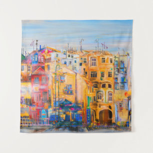 Tapete De Parede Pintura de modelo da cidade,óleo,paisagem,cidade,a