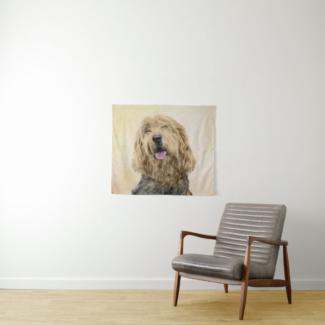 Tapete De Parede Pintura de Otterhound - Arte de Cachorro Original  (In Situ (Horizontal))