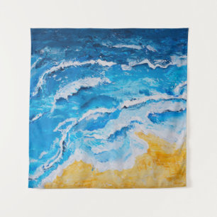 Tapete De Parede Pintura de praia e mar acrílicos em desenho do sta