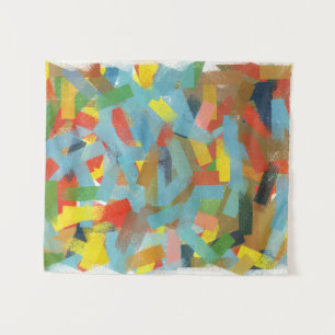 Tapete De Parede Pintura de retângulos geométricos de Abstrato mo