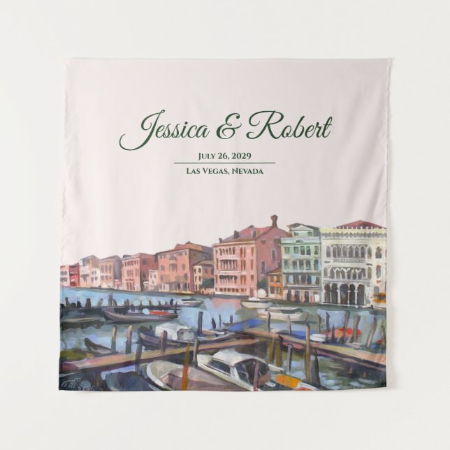 Tapete De Parede Pintura do Grande Canal, Veneza, Itália Casamento (Frente)