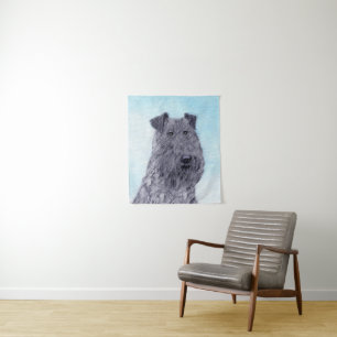Tapete De Parede Pintura do Kerry Blue Terrier Arte Original de Cac