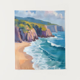 Tapete De Parede Pintura em Aquarela da Costa de Big Sur, Califórni