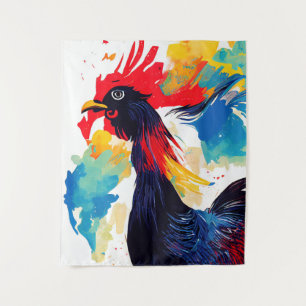 Tapete De Parede Pintura em Cor Animal da Natureza Selvagem do Galo