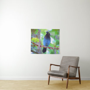 Tapete De Parede Pintura em Jay de Steller - Arte original de pássa