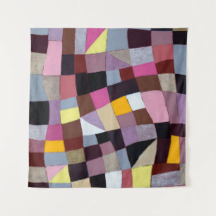 Tapete De Parede Pintura irregular, com violetas e amarelo