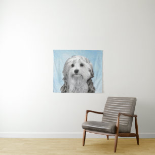 Tapete De Parede Pintura Lowchen - Arte Original de Cachorro Fofa