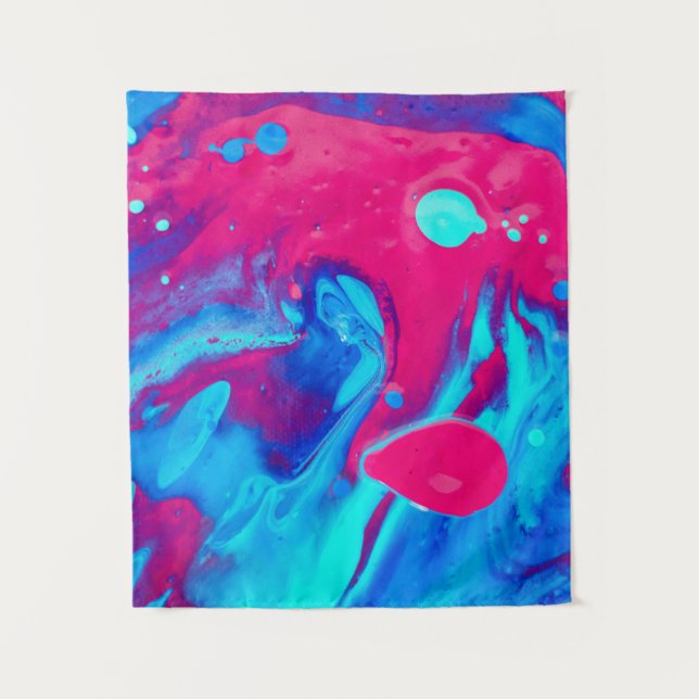 Tapete De Parede Pintura violeta e abstrato azul (Frente)