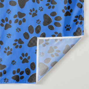 Tapete De Parede Pinturas de cães Bolinhas preto e branco em azul-t