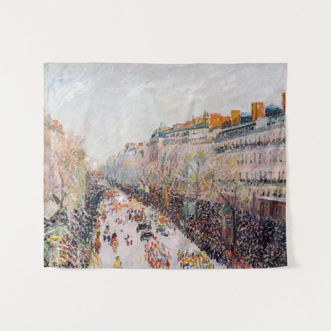 Tapete De Parede Pissarro - Montmartre, Mardi Gras no Boulevard (Frente (Horizontal))