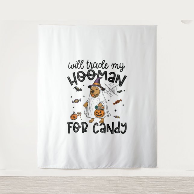 Tapete De Parede Pitpull Dog Halloween Ghost Spooky (Frente)
