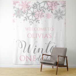 Tapete De Parede Placa de Boas-Vindas ao Inverno ONEderland com flo