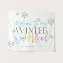 Placa de Boas-Vindas ao Winter ONEderland com Arco