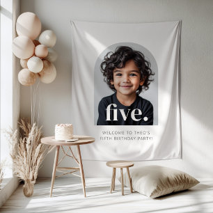 Tapete De Parede Placa de Boas-Vindas de Aniversário de 5 Anos com