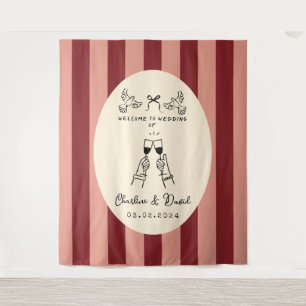 Tapete De Parede Placa de Boas-Vindas de Casamento com Desenho à Mã