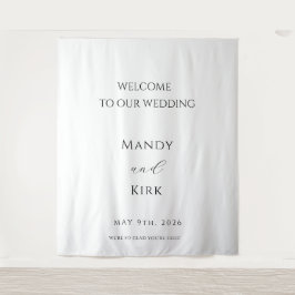 Tapete De Parede Placa de Boas-Vindas de Casamento Minimalista Bann