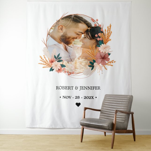 Tapete De Parede Placa de Boas-Vindas de Casamento Simples e Casual (In Situ)