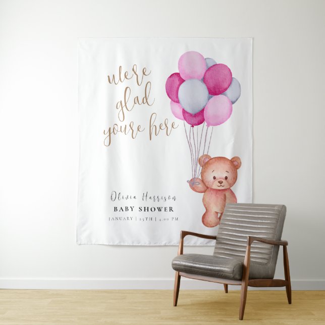 Tapete De Parede Placa de Boas-Vindas de Churrasco de Bebê com Urso (In Situ)