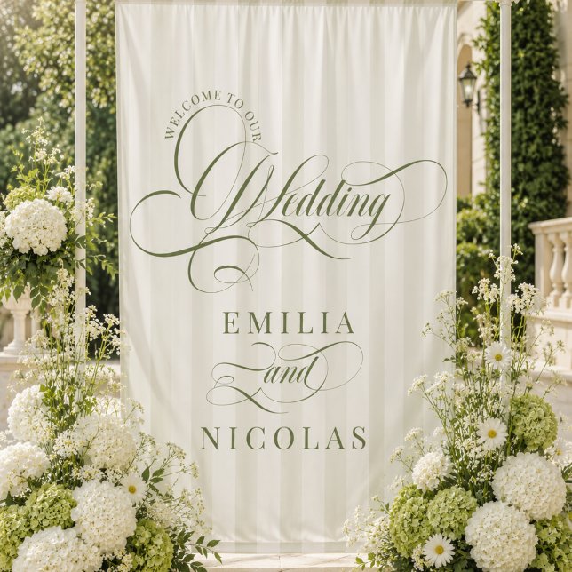 Tapete De Parede Placa de boas-vindas para casamento de luxo com li (Criador carregado)