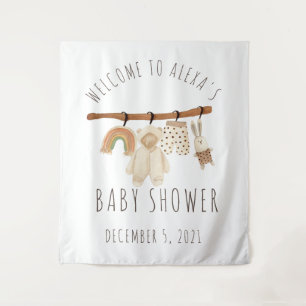 Tapete De Parede Placa de Boas-Vindas para Chá de Bebê Boho Clothes