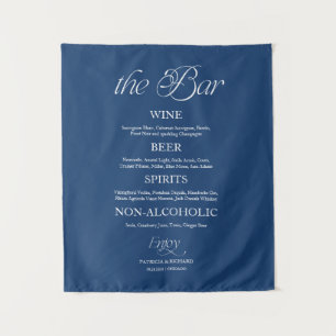 Tapete De Parede Placa de Casamento Azul Minimalista Moderno "O Bar