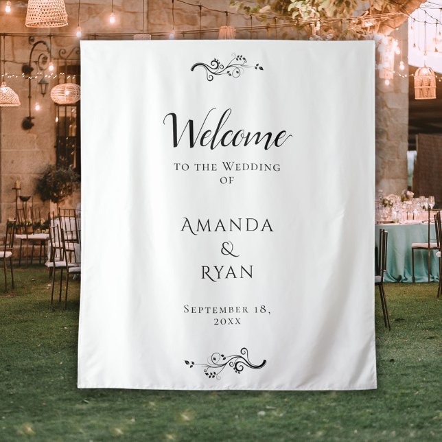 Tapete De Parede Plano de Casamento de Script de Boas-vindas Simple (Criador carregado)