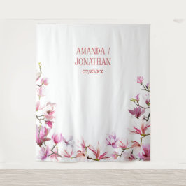 Tapete De Parede Plano de Casamento Floral Minimalista Elegante