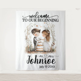 Tapete De Parede Plano de Casamento Whimsical Personalizável