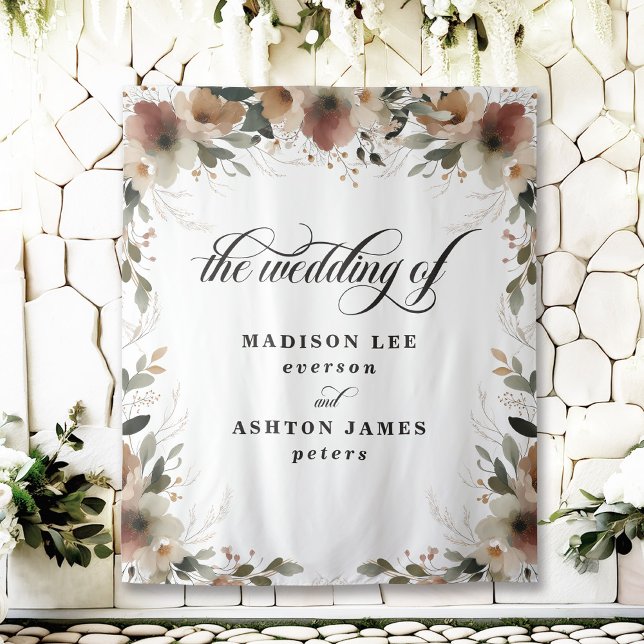 Tapete De Parede Plano de Fundo de Booth de Casamento Floral de Cot (Step into a fairy tale with our beautiful wedding backdrops, perfect for capturing your love.)