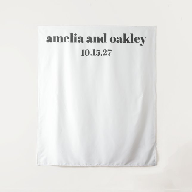 Tapete De Parede Plano de Fundo de Casamento Personalizado Preto-Br (Frente)