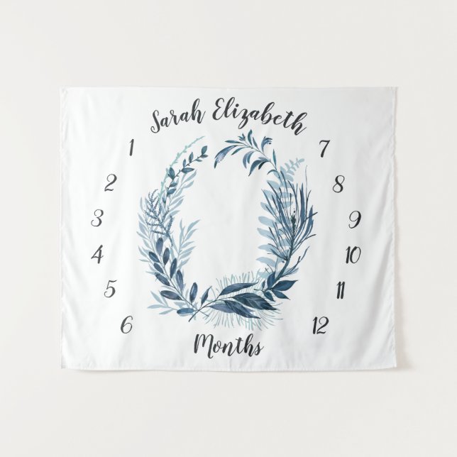 Tapete De Parede Plano de Fundo de Foto do Bebê Mensal do Azure Wil (Frente (Horizontal))