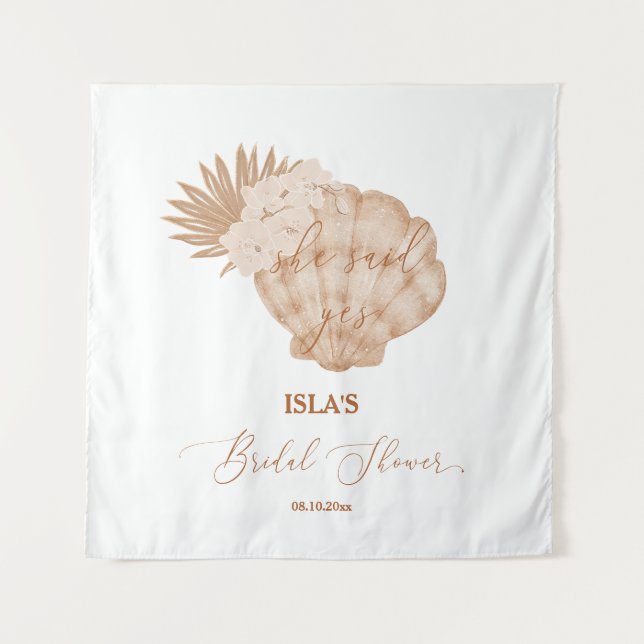 Tapete De Parede Plano de fundo de fotos do Chá de panela Boho Beac (Frente)