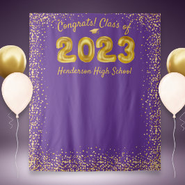 Tapete De Parede Plano de fundo de fotos Dourado Roxo Balão 2023