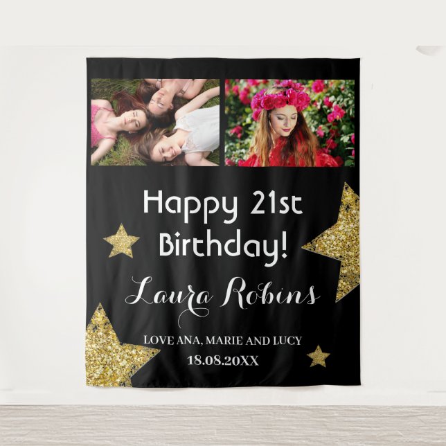 Tapete De Parede Plano de fundo do aniversário de 21 anos de Colage (Frente)