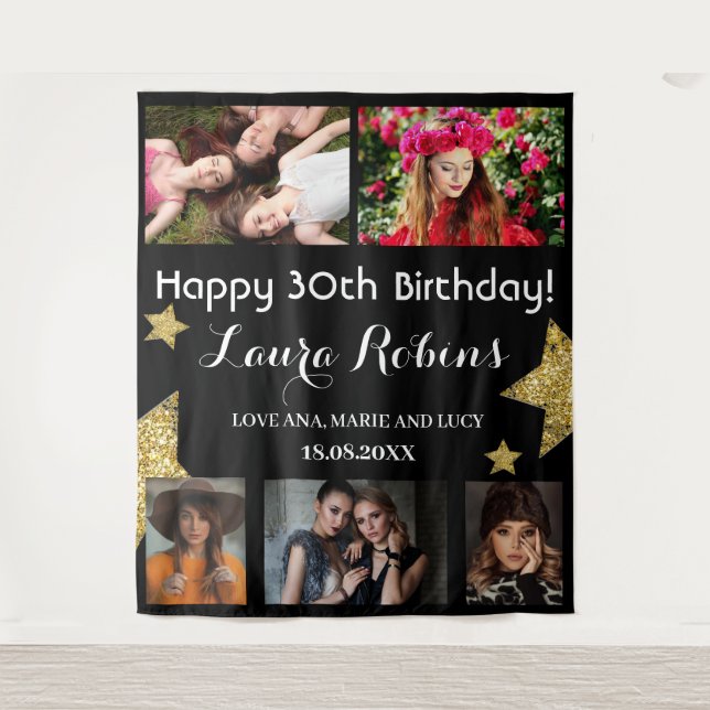 Tapete De Parede Plano de fundo do aniversário de 30 anos de Colage (Frente)