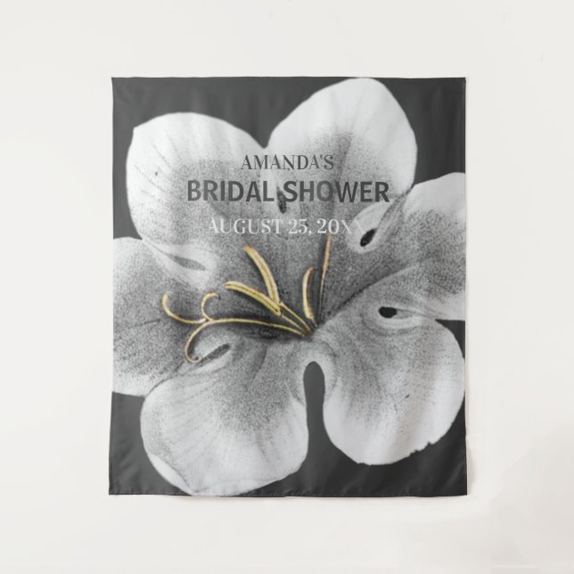 Tapete De Parede Plano de fundo do Booth de Casamento Chic Preto e  (Frente)