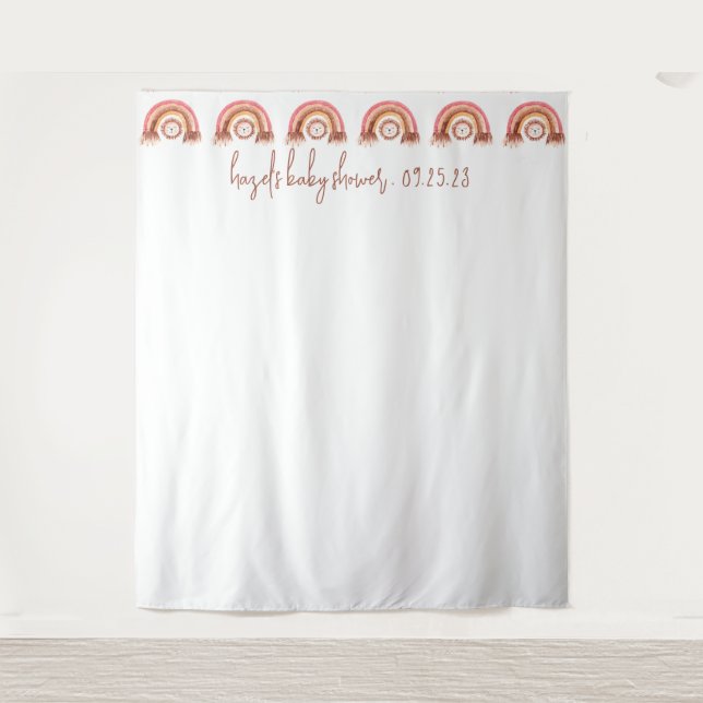 Tapete De Parede Plano de Fundo do Photobooth do Chá de fraldas Arc (Frente)