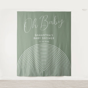 Tapete De Parede Plano de Fundo Moderno Verde Sage para Chá de Bebê