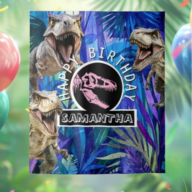 Tapete De Parede Plano de fundo T rex cor-de-rosa (Transform your space with the stunning Pink Roaring T-Rex Backdrop! )