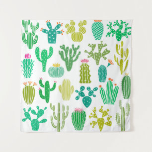 Tapete De Parede Planta de cactus: vintage floral set.