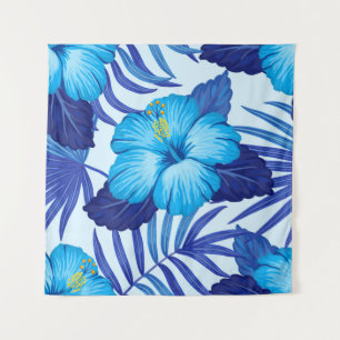 Tapete De Parede Plantas tropicais havaianas, padrão de hibisco.