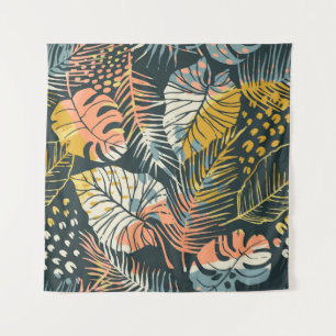Tapete De Parede Plantas tropicais: padrão abstrato artístico.