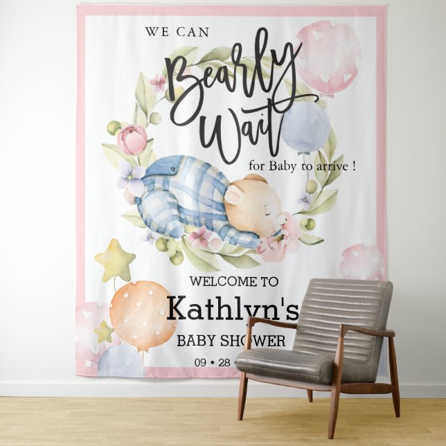 Tapete De Parede Podemos Esperar, Garoto, Chá de fraldas De Urso. (In Situ)