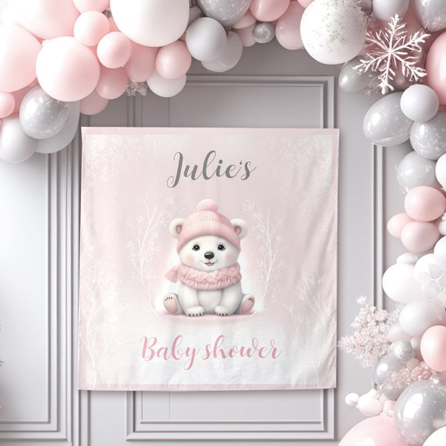 Tapete De Parede Podemos Esperar O Fundo Do Chá de fraldas De inver (We Can Bearly Wait Winter Baby Shower Backdrop)