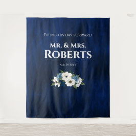Tapete De Parede Poeira de Aquarela Azul Floral Casamento Parede Ta