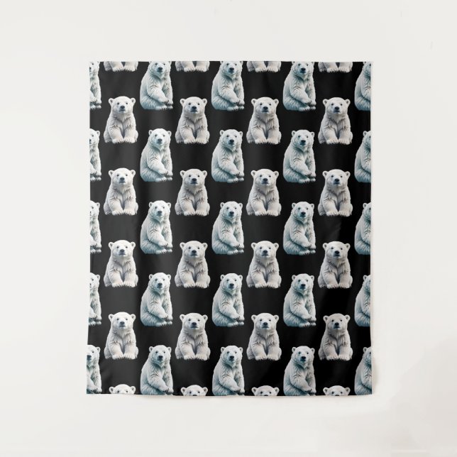 Tapete De Parede Polar Bear Animal Pattern Design (Frente)