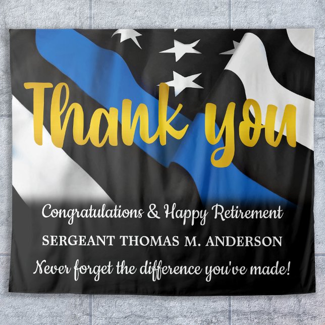 Tapete De Parede Polícia de Script Dourado Azul de Reforma Policial (Criador carregado)