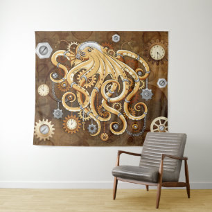 Tapete De Parede Polvo Steampunk Retro Fantasia Mecânica