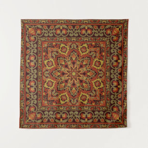 Tapete De Parede Pomamento floral oriental com padrão de quadro